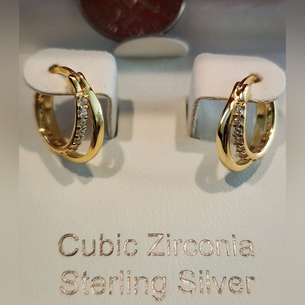 Addison Blvd Sterling Silver and Cubic Zirconia Earrings